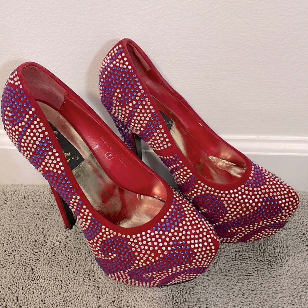 Bling platform heels